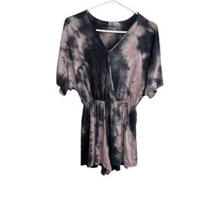 Ginger G Tie-Dye Romper in Black and Pink